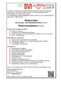 Stellenanzeige Elektroniker für Energie- und Gebäudetechnik (m/w/d)