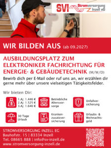 Stellenanzeige Ausbildungsplatz zum Elektroniker Fachrichtung Energie- und Gebäudetechnik (m/w/d)